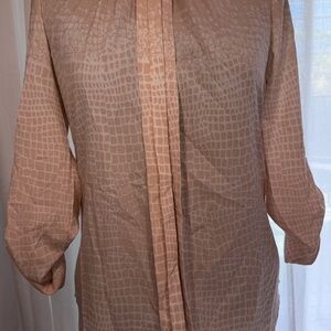 Calvin Klein Men's Light Tan Patterned Shirt